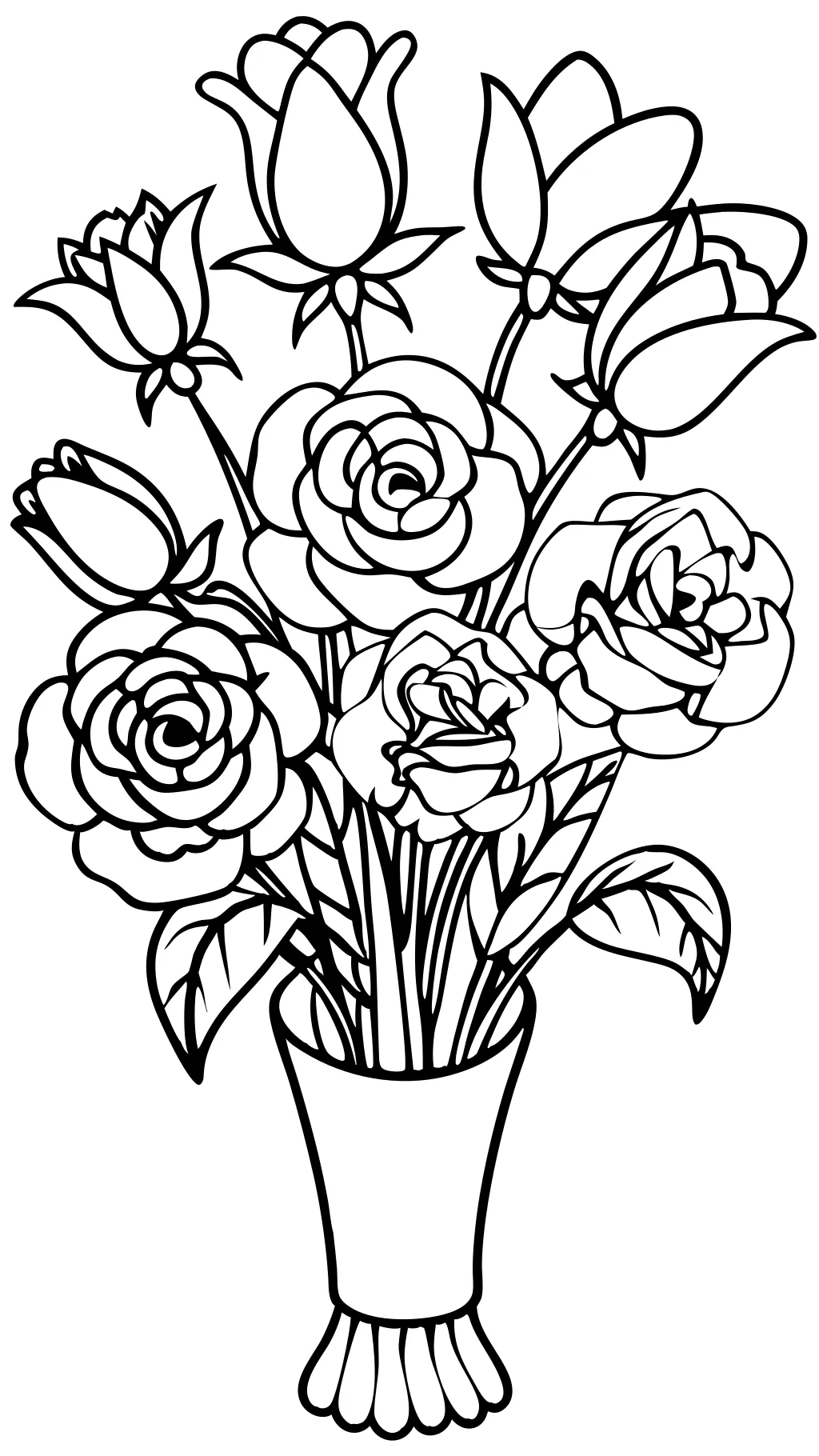 flower bouquet coloring page